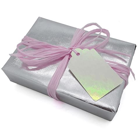 silver gift wrapping paper nearby